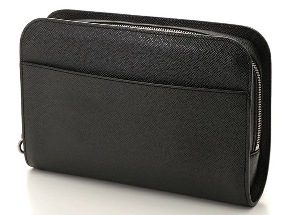 Louis Vuitton Clutch Ardoise Bag Taiga Baikal Black